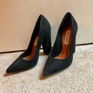 Black Suede Block Heels Steve Madden